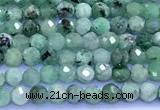 CEM77 15 inches 2mm faceted round emerald beads