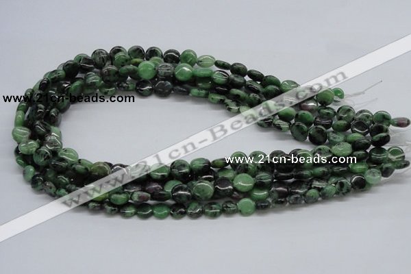 CEP10 15.5 inches 10mm flat round epidote gemstone beads