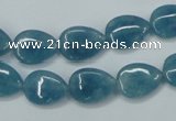 CEQ101 15.5 inches 10*14mm flat teardrop blue sponge quartz beads