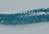 CEQ11 15.5 inches 4mm faceted round blue sponge quartz beads