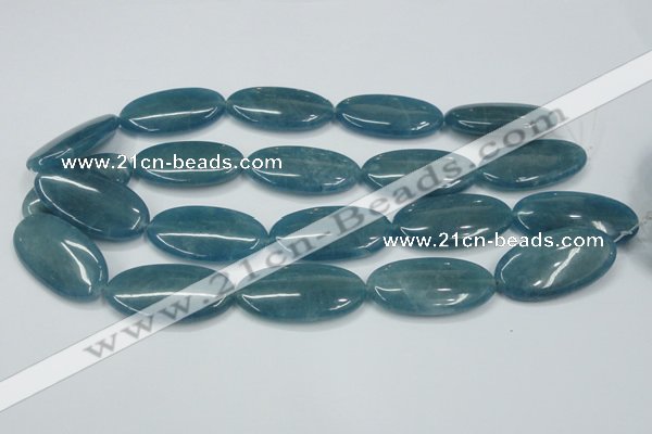 CEQ118 15.5 inches 20*40mm oval blue sponge quartz beads