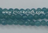 CEQ12 15.5 inches 6mm faceted round blue sponge quartz beads