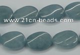 CEQ124 15.5 inches 13*18mm twisted oval blue sponge quartz beads