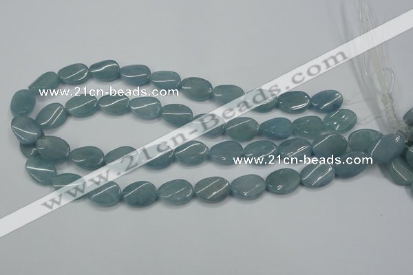 CEQ124 15.5 inches 13*18mm twisted oval blue sponge quartz beads
