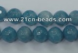 CEQ15 15.5 inches 10mm faceted round blue sponge quartz beads