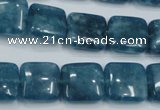 CEQ163 15.5 inches 14*14mm square blue sponge quartz beads