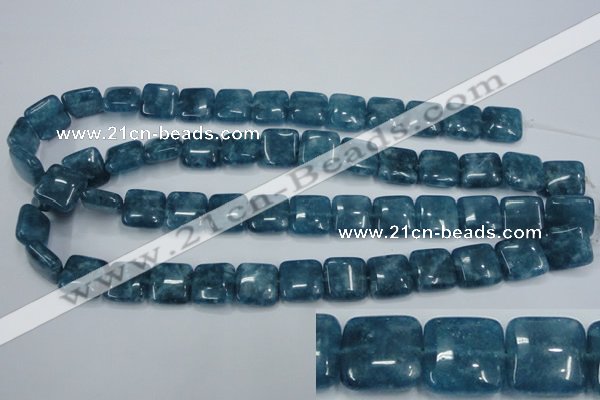 CEQ163 15.5 inches 14*14mm square blue sponge quartz beads