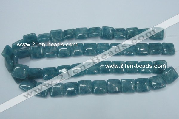 CEQ164 15.5 inches 16*16mm square blue sponge quartz beads