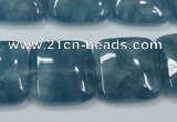 CEQ166 15.5 inches 20*20mm square blue sponge quartz beads