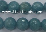 CEQ17 15.5 inches 14mm faceted round blue sponge quartz beads