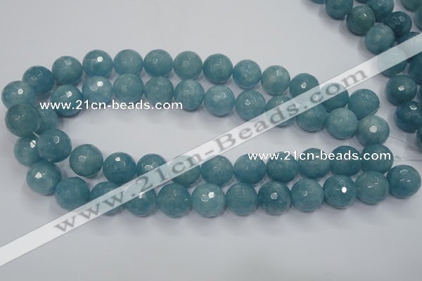 CEQ18 15.5 inches 16mm faceted round blue sponge quartz beads