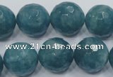 CEQ19 15.5 inches 18mm faceted round blue sponge quartz beads