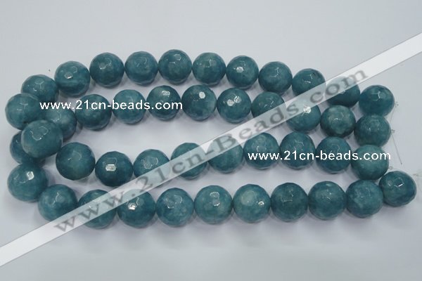 CEQ19 15.5 inches 18mm faceted round blue sponge quartz beads