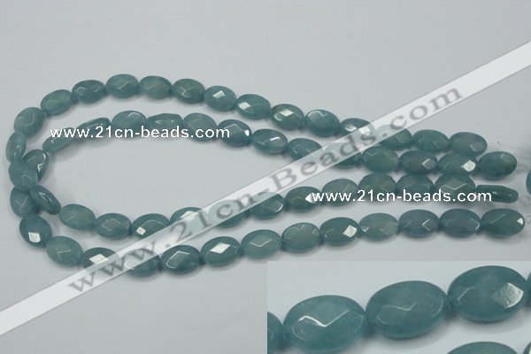 CEQ191 15.5 inches 10*14mm faceted oval blue sponge quartz beads