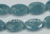 CEQ193 15.5 inches 13*18mm faceted oval blue sponge quartz beads