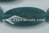 CEQ197 15.5 inches 20*40mm faceted oval blue sponge quartz beads