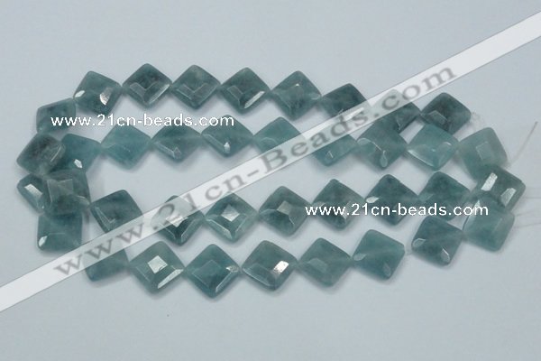 CEQ214 15.5 inches 16*16mm faceted diamond blue sponge quartz beads