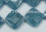 CEQ216 15.5 inches 20*20mm faceted diamond blue sponge quartz beads