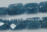 CEQ233 15.5 inches 13*18mm faceted rectangle blue sponge quartz beads