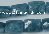 CEQ234 15.5 inches 15*20mm faceted rectangle blue sponge quartz beads