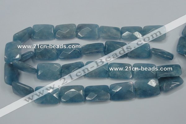 CEQ235 15.5 inches 18*25mm faceted rectangle blue sponge quartz beads