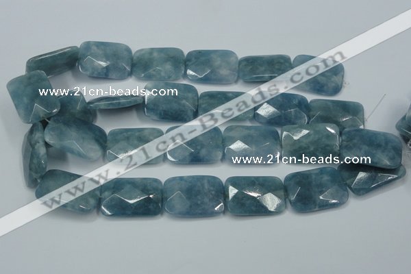 CEQ237 15.5 inches 22*30mm faceted rectangle blue sponge quartz beads