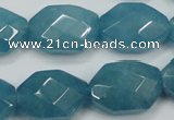 CEQ245 15.5 inches 15*22mm faceted octagonal blue sponge quartz beads