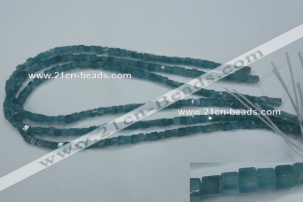 CEQ250 15.5 inches 4*4mm cube blue sponge quartz beads