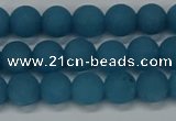 CEQ266 15.5 inches 6mm round matte blue sponge quartz beads