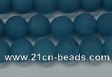 CEQ267 15.5 inches 8mm round matte blue sponge quartz beads