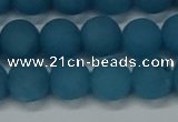 CEQ268 15.5 inches 10mm round matte blue sponge quartz beads