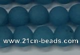 CEQ269 15.5 inches 12mm round matte blue sponge quartz beads