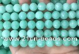 CEQ313 15.5 inches 10mm faceted round green sponge quartz beads