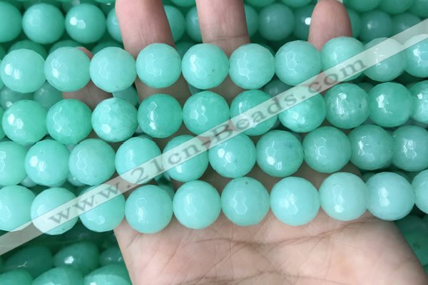 CEQ314 15.5 inches 12mm faceted round green sponge quartz beads