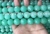 CEQ316 15.5 inches 16mm faceted round green sponge quartz beads