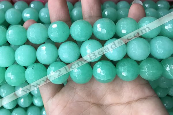 CEQ316 15.5 inches 16mm faceted round green sponge quartz beads