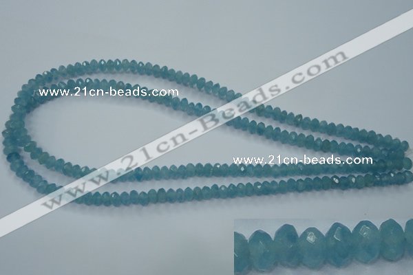 CEQ32 15.5 inches 4*6mm faceted rondelle blue sponge quartz beads