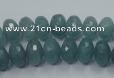 CEQ34 15.5 inches 6*10mm faceted rondelle blue sponge quartz beads