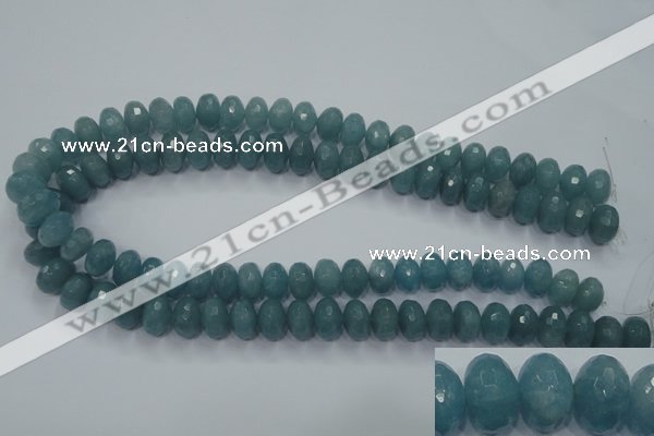 CEQ34 15.5 inches 6*10mm faceted rondelle blue sponge quartz beads