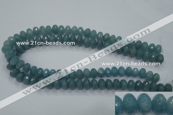 CEQ35 15.5 inches 8*12mm faceted rondelle blue sponge quartz beads