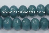 CEQ36 15.5 inches 10*14mm faceted rondelle blue sponge quartz beads