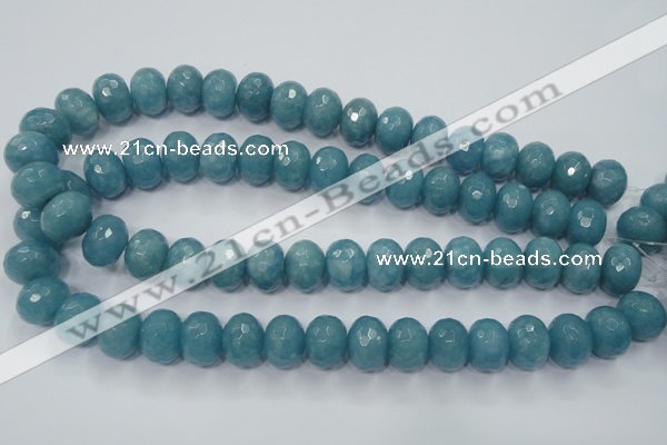 CEQ37 15.5 inches 12*16mm faceted rondelle blue sponge quartz beads