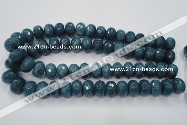 CEQ38 15.5 inches 13*18mm faceted rondelle blue sponge quartz beads