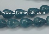 CEQ45 15.5 inches 10*14mm teardrop blue sponge quartz beads