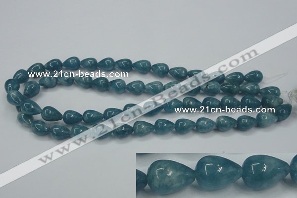 CEQ45 15.5 inches 10*14mm teardrop blue sponge quartz beads