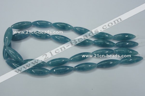 CEQ67 15.5 inches 10*30mm rice blue sponge quartz beads