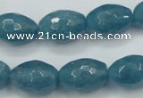 CEQ74 15.5 inches 13*18mm faceted rice blue sponge quartz beads