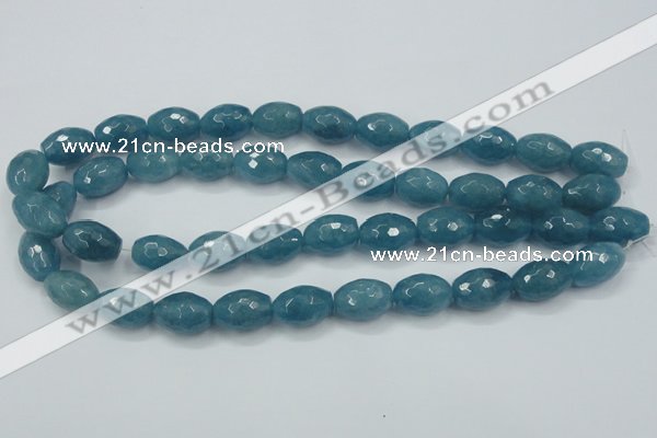 CEQ74 15.5 inches 13*18mm faceted rice blue sponge quartz beads