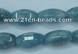 CEQ80 15.5 inches 10*20mm faceted rice blue sponge quartz beads