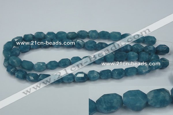 CEQ86 15.5 inches 11*14mm faceted nuggets blue sponge quartz beads